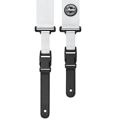 AMUMU Seatbelt Guitar Strap with Clip White Nylon -PA01W-WT